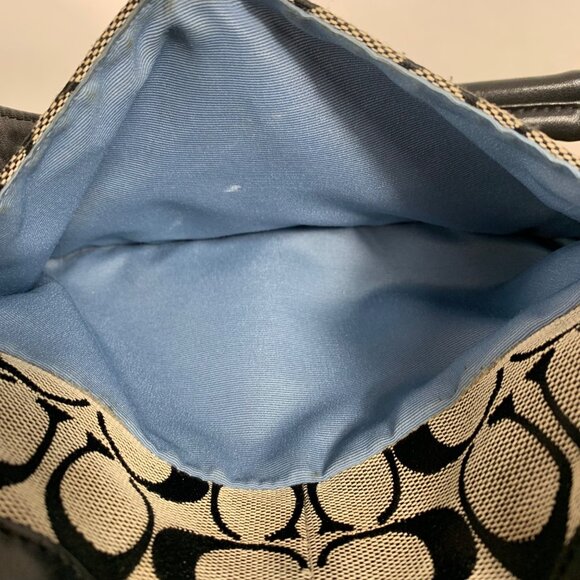 COACH F14934 Cricket Signature Satchel Shoulder Bag Black/Off-White + Hang Tag - Picture 14 of 15